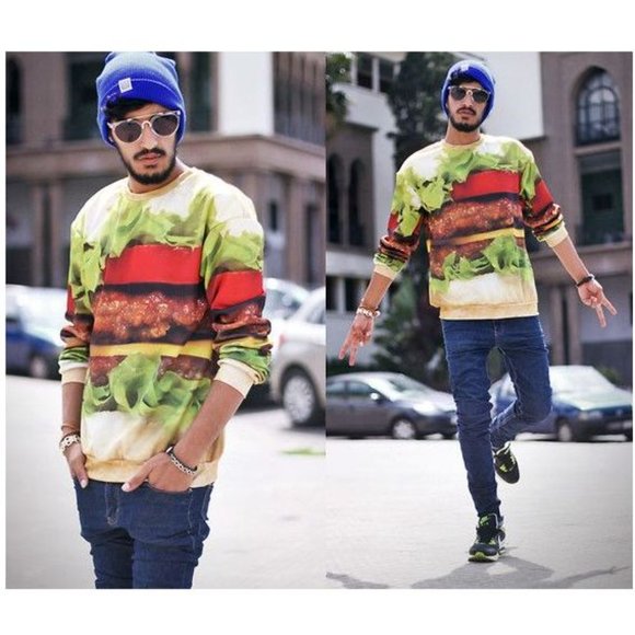 MR GUGU & MISS GO Hamburger Pullover Sweatshirt S - Picture 2 of 9